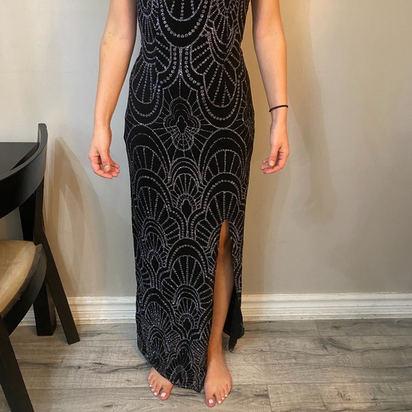 Long Black Sparkling Formal Dress - Picture 2 of 3